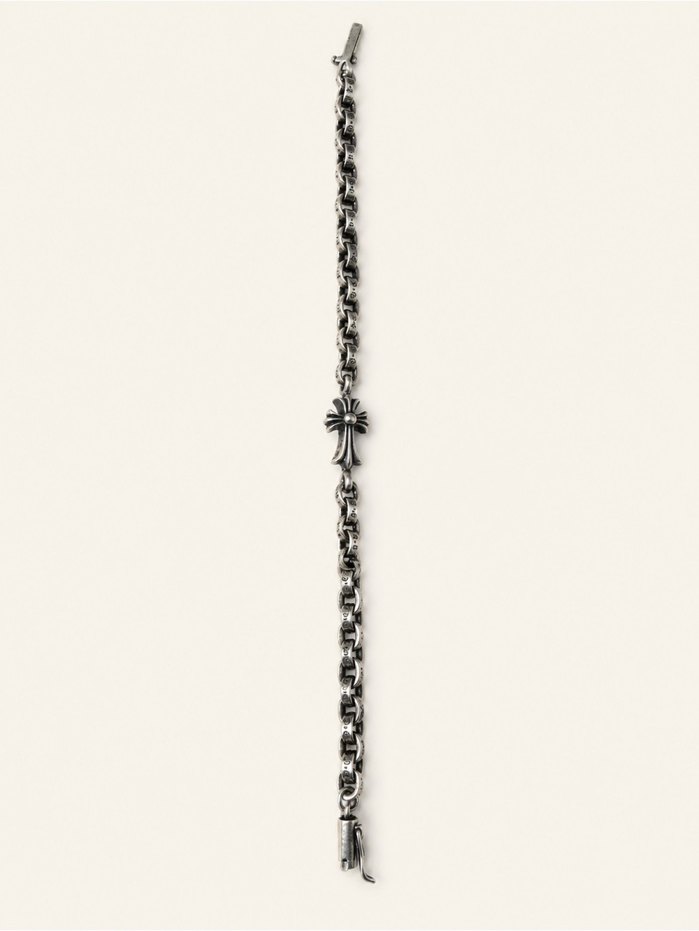 Chrome Hearts Paper Chain Bracelet w/ Cross .925 Sterling Silver - Picture 6 of 8
